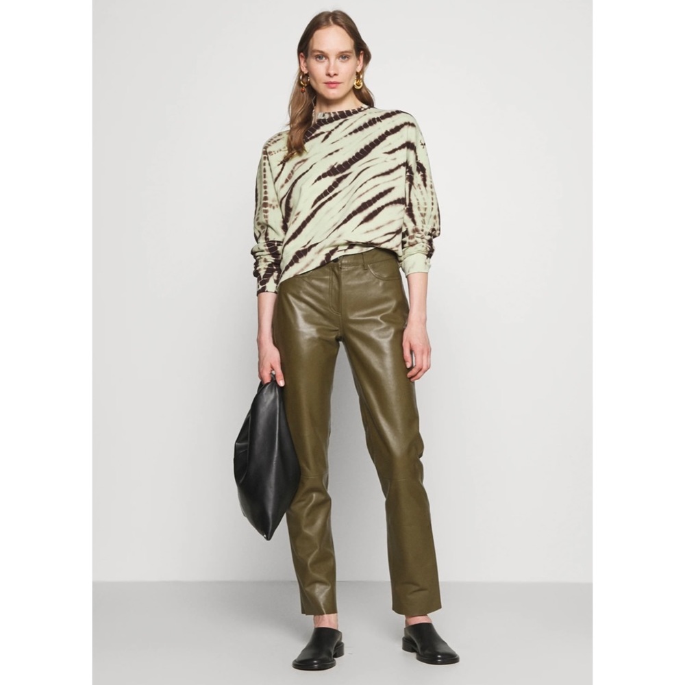 PROENZA SCHOULER • Mint/Brown White Label Modified Raglan Tie Dye Sweatshirt, XS - Picture 3 of 16